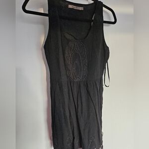 Black Lace Detail Sleeveless Dress small